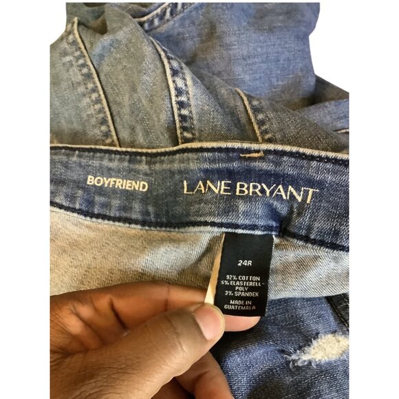 Lane Bryant Plus Size Boyfriend Distressed Denim‎ Jeans Women 24R Blue Casual - Picture 4 of 16